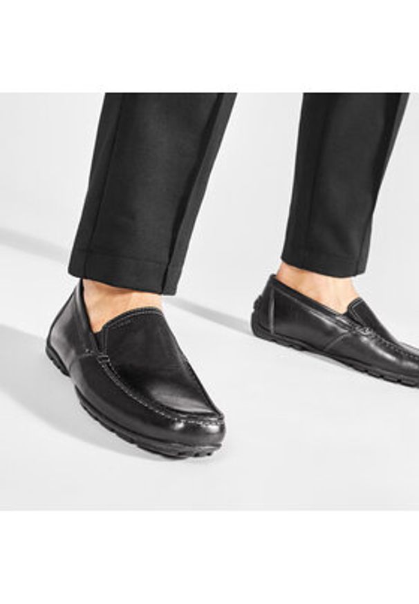 Geox Mokasyny U Moner V U1144V 00039 C9999 Czarny. Kolor: czarny. Materiał: skóra