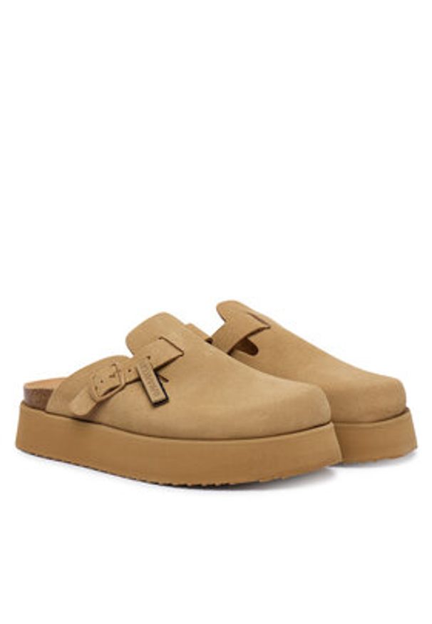 D.Franklin Klapki DFSH414005 Brązowy. Kolor: brązowy. Materiał: skóra, zamsz