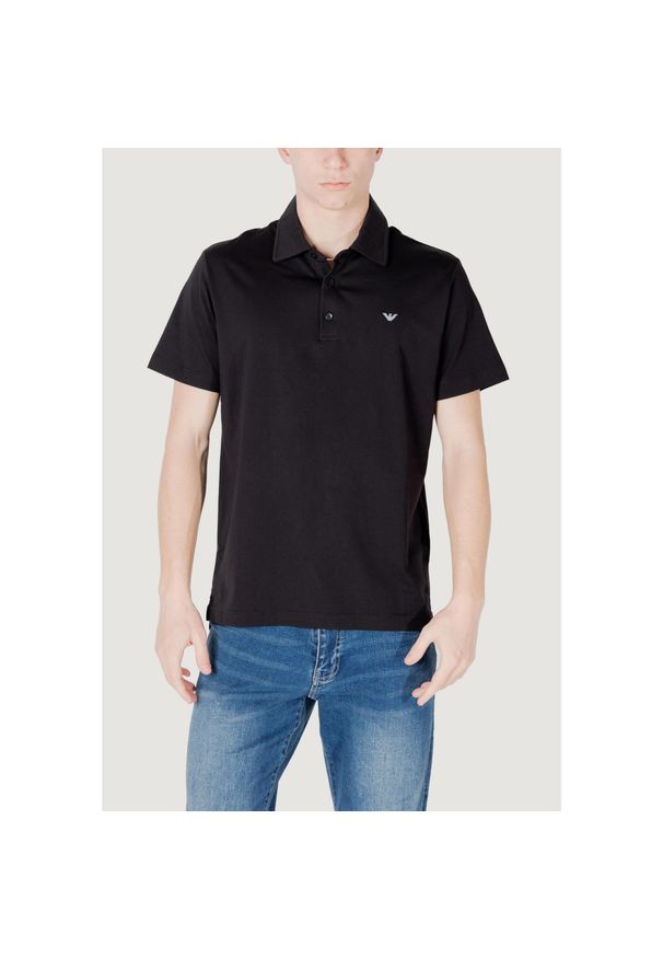 Polo z krótkim rękawem Mężczyzna EMPORIO ARMANI CONNECTED Swimwear. Typ kołnierza: polo. Kolor: czarny. Materiał: bawełna. Długość rękawa: krótki rękaw. Długość: krótkie