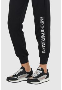 Emporio Armani - EMPORIO ARMANI Czarny damski komplet bluza i spodnie, Rozmiar M. Kolor: czarny. Materiał: dresówka, bawełna #7
