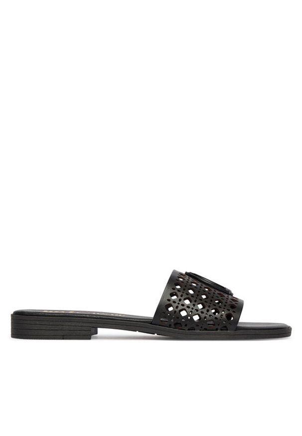 Just Cavalli Klapki 80RA3S82 ZPB95 Czarny. Kolor: czarny. Materiał: skóra