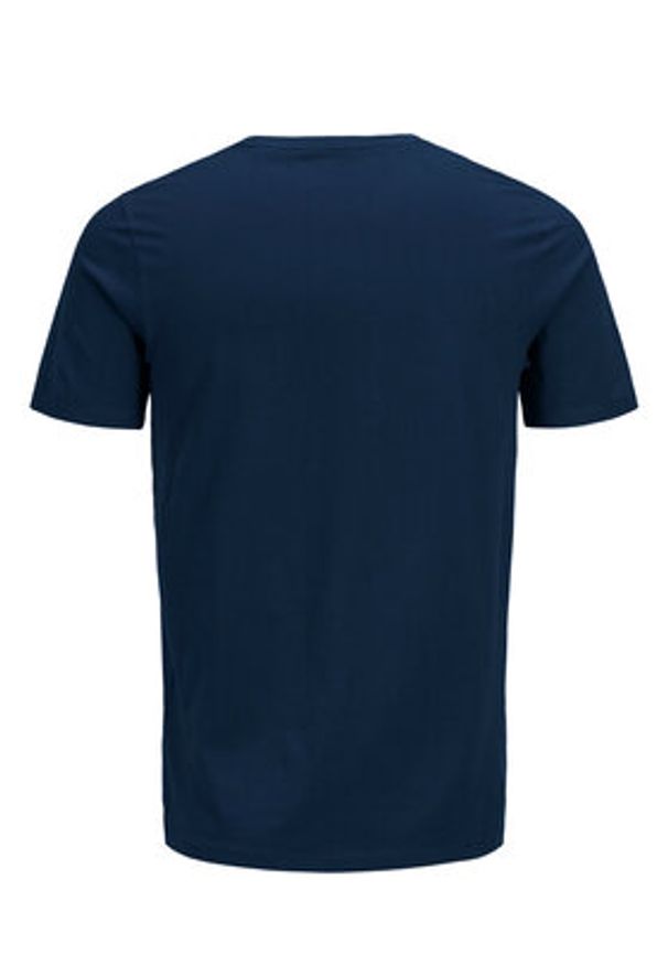 Jack & Jones - Jack&Jones T-Shirt Corp Logo 12137126 Granatowy Slim Fit. Kolor: niebieski. Materiał: bawełna