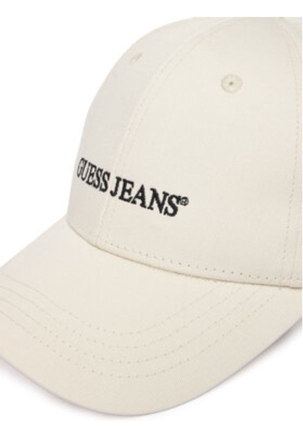 Guess Jeans Czapka z daszkiem M4BZ26 WF8V1 Écru. Kolor: kremowy. Materiał: materiał