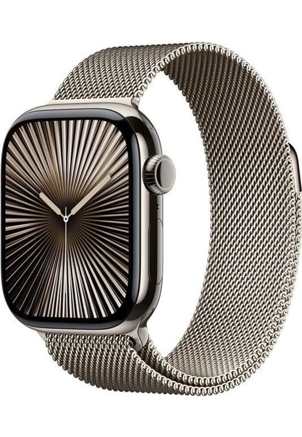 APPLE - Smartwatch Apple Watch 10 GPS + Cellular 42mm Natural Titanium Milanese Loop Szary (MWXF3ET/A). Rodzaj zegarka: smartwatch. Kolor: szary