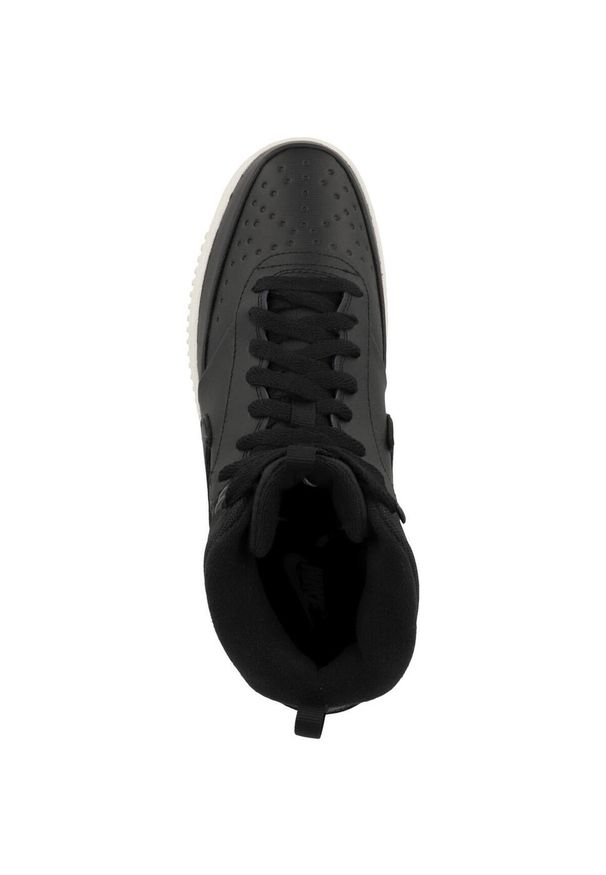Buty do chodzenia męskie Nike Court Vision Mid. Wysokość cholewki: za kostkę. Zapięcie: sznurówki. Kolor: czarny. Materiał: skóra, syntetyk, tkanina, materiał. Szerokość cholewki: normalna. Model: Nike Court. Sport: turystyka piesza