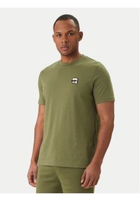 Karl Lagerfeld - KARL LAGERFELD T-Shirt 755710 562224 Zielony Regular Fit. Typ kołnierza: dekolt w karo. Kolor: zielony. Materiał: bawełna #1