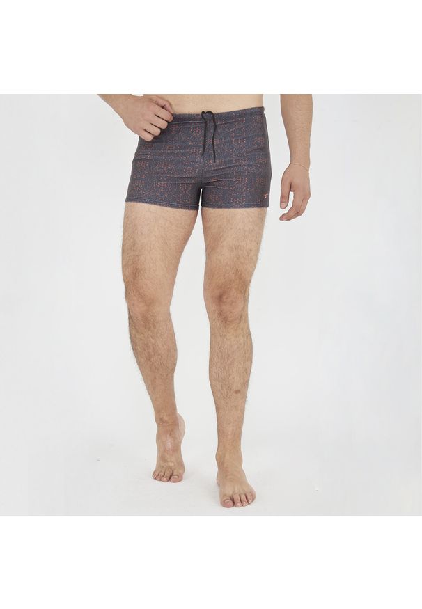 LEGEA - Kąpielówki LIAK ciemnoszare pomarańczowe. Kolor: szary, wielokolorowy, pomarańczowy