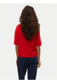 Vero Moda Sweter Silje 10320460 Czerwony Oversize. Kolor: czerwony. Materiał: wiskoza