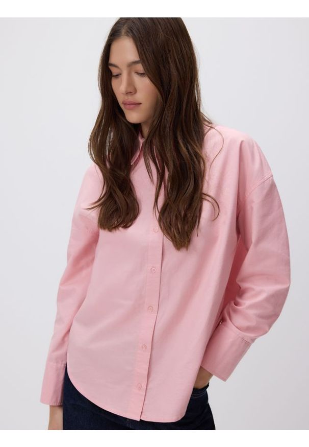 Reserved - Bawełniana koszula - różowy. Kolor: różowy. Materiał: bawełna