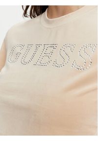 Guess T-Shirt V3BI01 K0232 Beżowy Regular Fit. Kolor: beżowy. Materiał: syntetyk