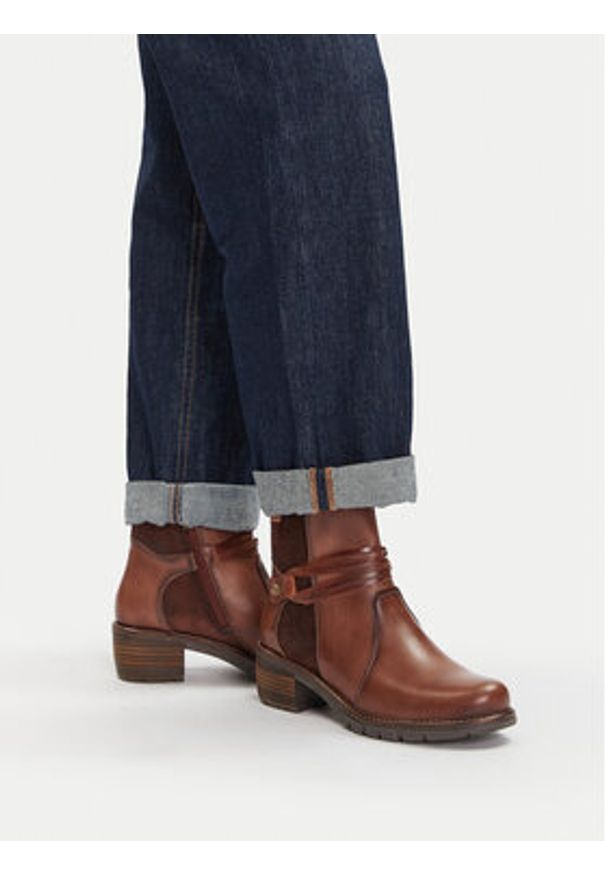 Pikolinos Botki W1T-8906C2 Brązowy. Kolor: brązowy. Materiał: skóra