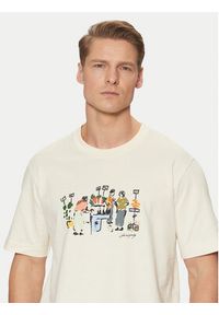 Jack & Jones - Jack&Jones T-Shirt Machester 12273549 Écru Relaxed Fit. Materiał: bawełna