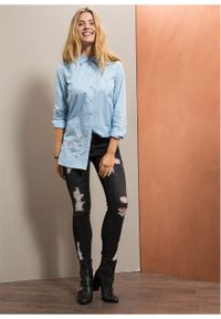 Dżinsy Super Skinny "destroyed" bonprix czarny denim. Kolor: czarny #3