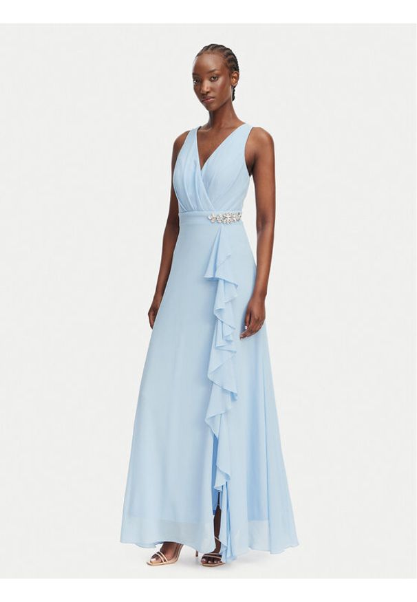 Artigli Sukienka wieczorowa ACAB004498 Niebieski jasny Regular Fit. Kolor: niebieski. Materiał: syntetyk. Styl: wizytowy