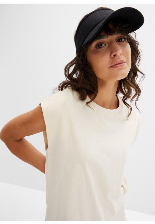 bonprix - T-shirt oversize z czystej bawełny organicznej. Kolor: beżowy. Materiał: bawełna