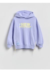 Reserved - Bawełniana bluza z kapturem - jasnoniebieski. Typ kołnierza: kaptur. Kolor: niebieski. Materiał: bawełna #1