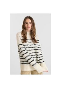 LE TEMPS DES CERISES - Damski sweter z długim rękawem Le Temps des cerises August. Kolor: biały. Materiał: polar. Długość rękawa: długi rękaw. Długość: długie. Sezon: zima #2