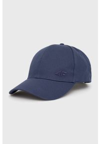 4f - 4F czapka gładka. Kolor: niebieski. Wzór: gładki
