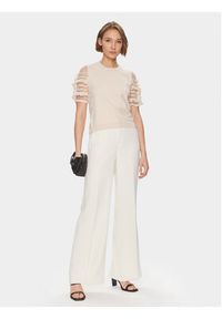 TwinSet - TWINSET Spodnie materiałowe 241TP2130 Écru Wide Leg. Materiał: syntetyk #2