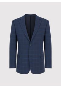 Pako Lorente - PAKO LORENTE – Granatowa marynarka garniturowa w niebieską kratkę. Okazja: na ślub cywilny, na wesele, na komunię. Kolor: niebieski. Materiał: wełna, lycra, poliester. Wzór: kratka #8