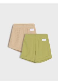 Sinsay - Szorty 2 pack - beżowy. Kolor: beżowy