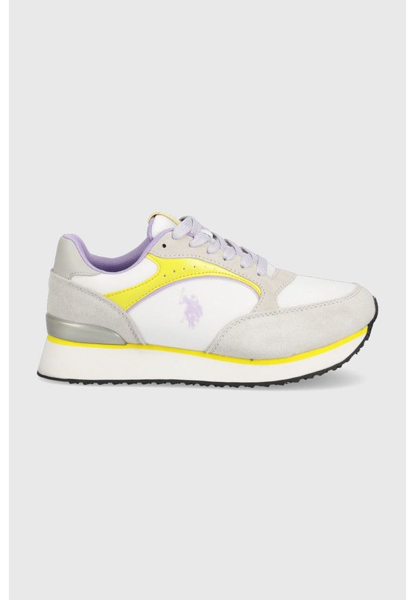 U.S. Polo Assn. sneakersy kolor szary. Nosek buta: okrągły. Zapięcie: sznurówki. Kolor: szary. Materiał: guma. Obcas: na platformie