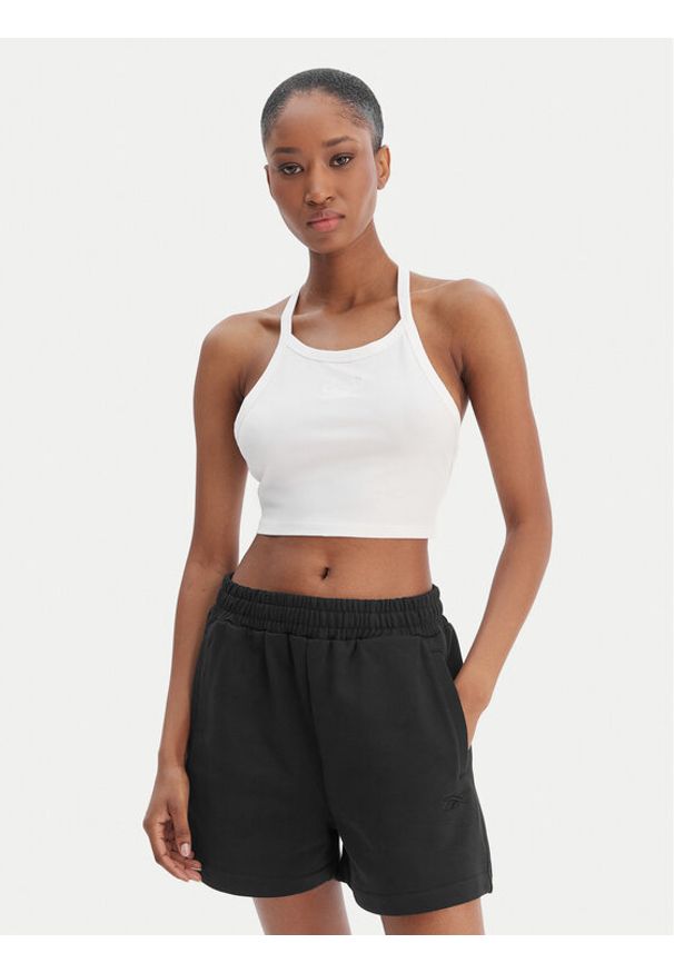 Reebok Top Tatianna RK25494CCW Biały Slim Fit. Kolor: biały. Materiał: bawełna