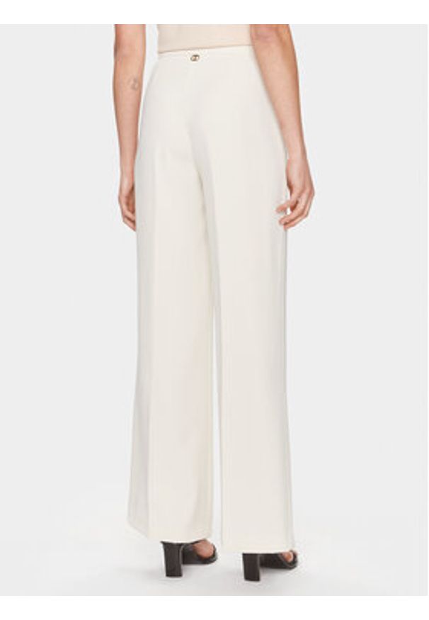 TwinSet - TWINSET Spodnie materiałowe 241TP2130 Écru Wide Leg. Materiał: syntetyk