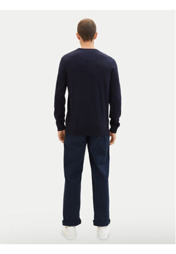 Tom Tailor Sweter 1038426 Granatowy Regular Fit. Kolor: niebieski. Materiał: bawełna