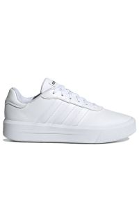 Adidas - Buty adidas Court Platform GV9000 - białe. Okazja: na co dzień. Zapięcie: sznurówki. Kolor: biały. Materiał: syntetyk, guma. Szerokość cholewki: normalna. Obcas: na platformie