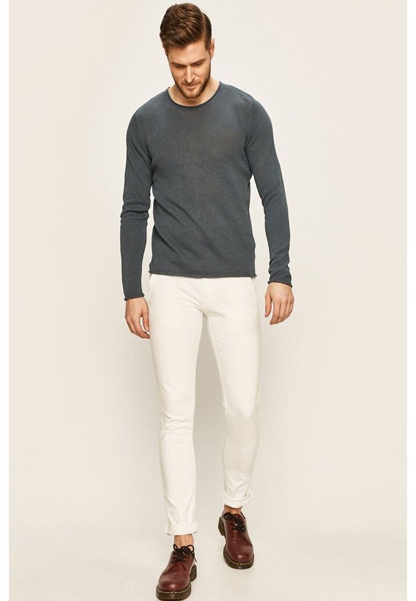 Premium by Jack&Jones - Sweter. Okazja: na co dzień. Kolor: niebieski. Materiał: dzianina. Styl: casual