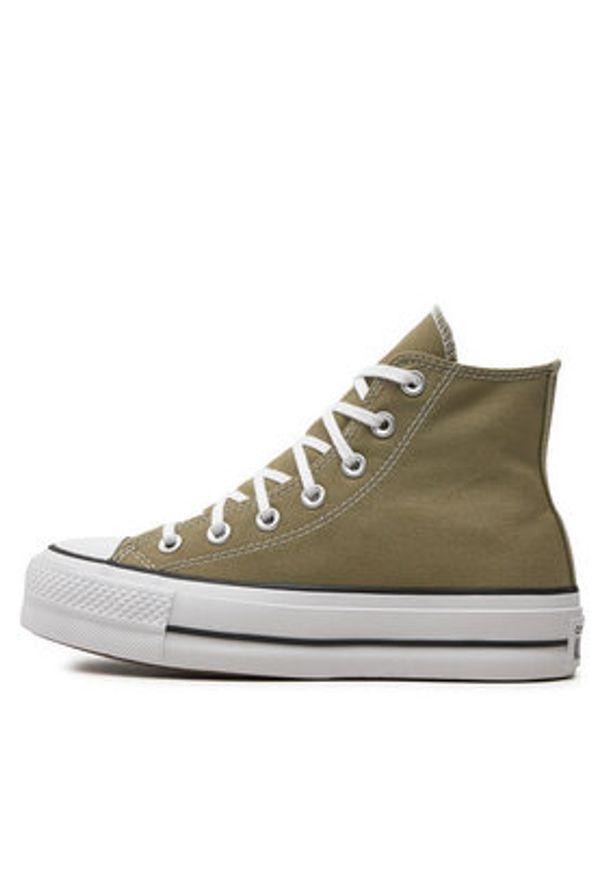 Converse Trampki Chuck Taylor All Star Lift Hi A07571C Khaki. Kolor: brązowy. Materiał: materiał