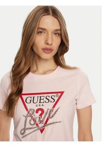 Guess T-Shirt W5RI10 I3Z14 Różowy Regular Fit. Kolor: różowy. Materiał: bawełna #3