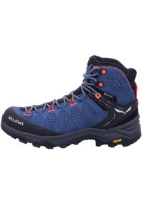 Buty Trekkingowe Damskie Salewa Alp Trainer 2 Mid Gtx. Kolor: niebieski. Materiał: syntetyk, zamsz, materiał