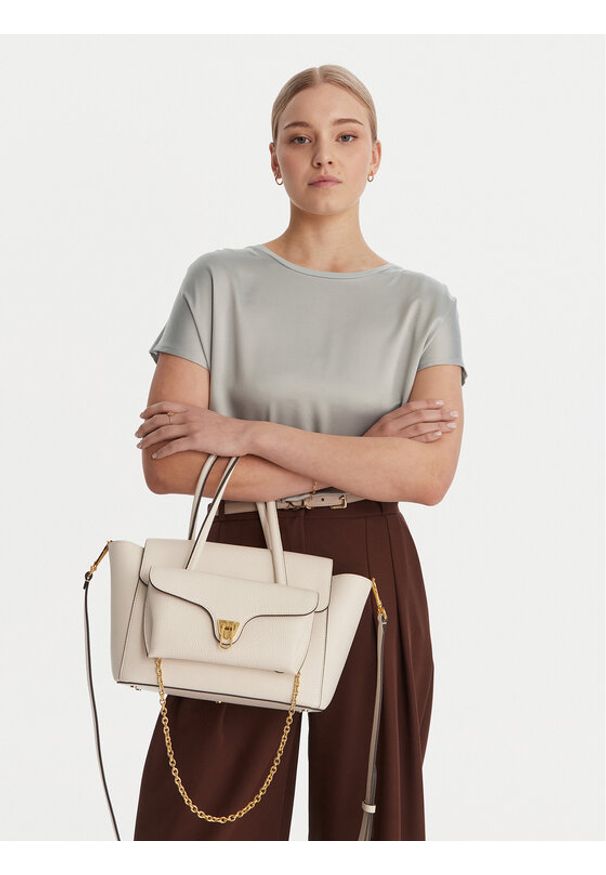 Coccinelle Torebka T8A Coccinelledouble Beat E1 T8A 18 02 01 Écru. Kolor: kremowy. Materiał: skórzane