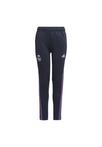 Spodnie do piłki nożnej dla dzieci Adidas Real Madrid Condivo 22 Training. Kolor: niebieski. Materiał: dresówka, materiał. Sport: piłka nożna