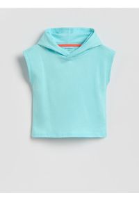 Reserved - T-shirt bez rękawów - miętowy. Kolor: miętowy. Materiał: bawełna, dzianina. Długość rękawa: bez rękawów #1