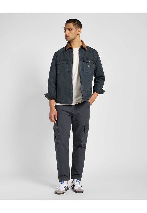 Lee - LEE MĘSKIE SPODNIE MATERIAŁOWE CARGO PANT DARK MUTED GRAY 112355783 L72K008531