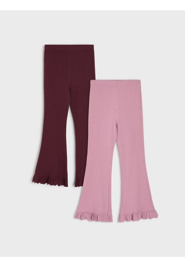 Sinsay - Legginsy flare z ozdobnymi falbanami 2 pack - wielobarwny