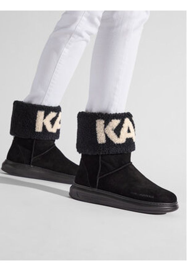 Karl Lagerfeld - KARL LAGERFELD Śniegowce KL44552 Czarny. Kolor: czarny. Materiał: zamsz, skóra