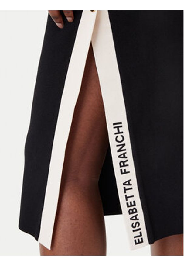 Elisabetta Franchi Spódnica midi GK-27S-61E2-V340 Czarny Regular Fit. Kolor: czarny. Materiał: wiskoza