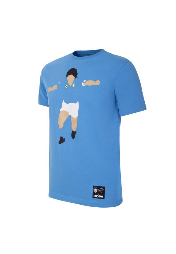 COPA FOOTBALL - Koszulka dla dorosłych - Maradona x COPA Neapol Graficzna - Niebieska. Kolor: niebieski. Sport: piłka nożna