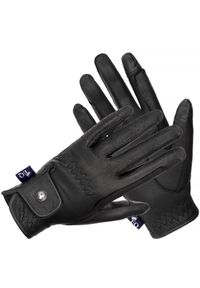 EQUESTRIAN QUEEN - Rękawiczki jeździeckie Equestrian Queen Mauritius skórzane. Kolor: czarny. Materiał: skóra. Sport: jeździectwo #1