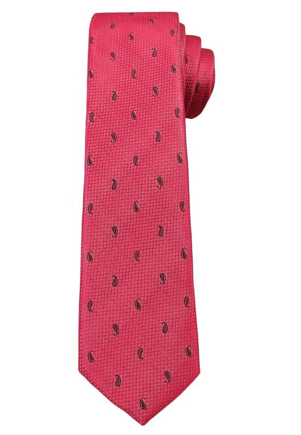 Malinowy Elegancki Krawat -Angelo di Monti- 6 cm, Męski,Czerwony, Wzór Paisley. Kolor: czerwony. Wzór: paisley. Styl: elegancki