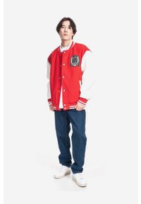 Reebok Classic kurtka bomber z domieszką wełny Res V Jacket kolor czerwony HS5794-CZERWONY. Kolor: czerwony. Materiał: wełna #5
