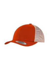 CLASSIC - Dwukolorowa Czapka Trucker Retro. Kolor: pomarańczowy, wielokolorowy, zielony. Styl: retro