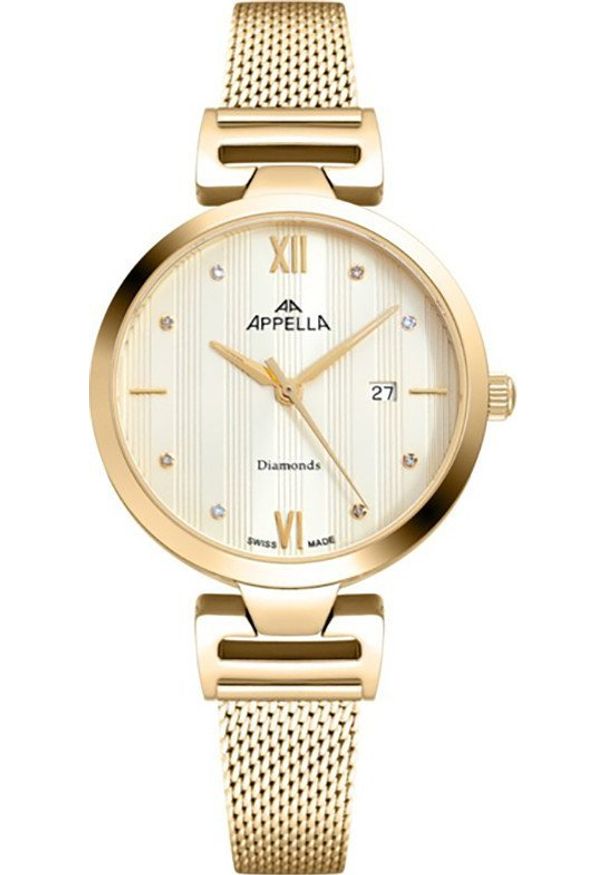 Zegarek Acappella Zegarek damski Appella L50001.1181DQ złoty. Kolor: złoty