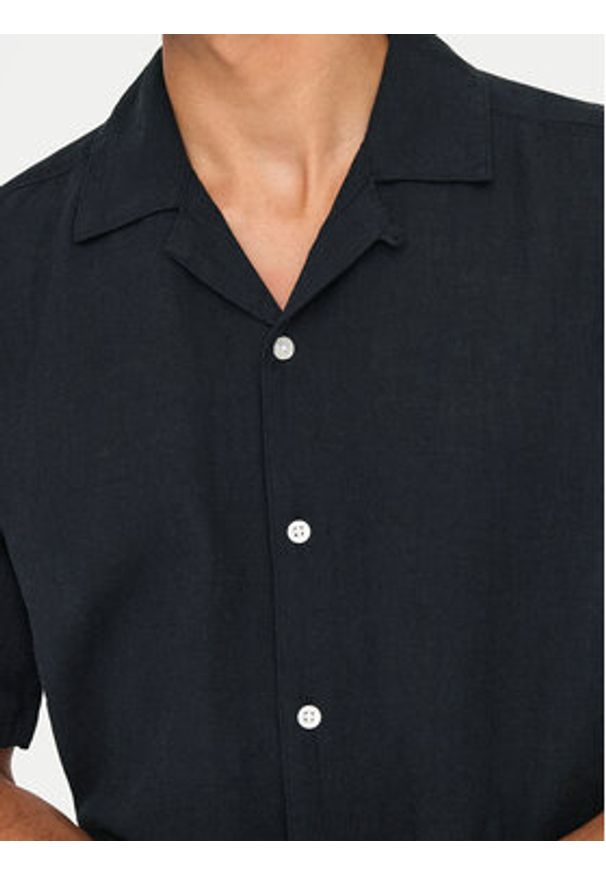 Only & Sons Koszula Caiden 22025116 Czarny Slim Fit. Kolor: czarny. Materiał: bawełna