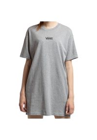 Vans WM Center Vee Tee Dress > VN0A4RU202F. Materiał: prążkowany, bawełna. Długość rękawa: krótki rękaw. Wzór: haft, aplikacja #1