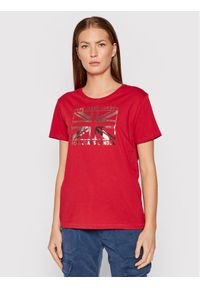 Pepe Jeans T-Shirt Zeldas PL505037 Czerwony Regular Fit. Kolor: czerwony. Materiał: bawełna